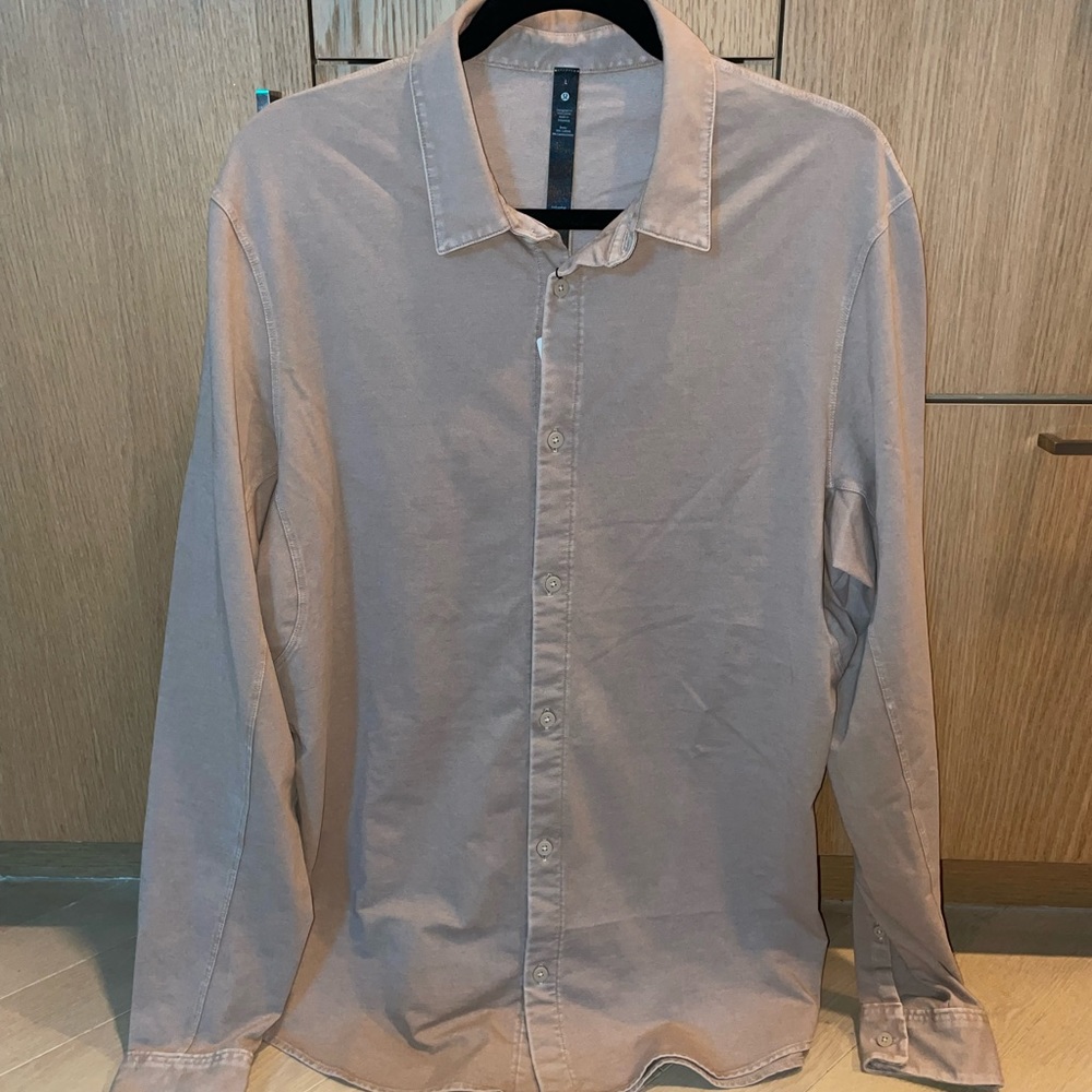 Lululemon Men's Casual Button Down Shirt - Tan